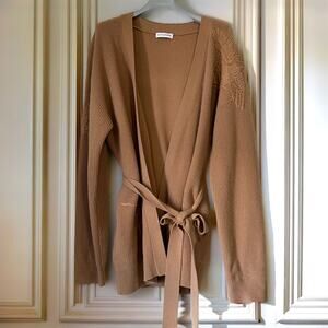 ALTUZARRA Jareth Farro Bird Embroidered Knit Cardigan in Camel Size XS